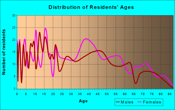 Auburn, Michigan Age and Sex of Residents