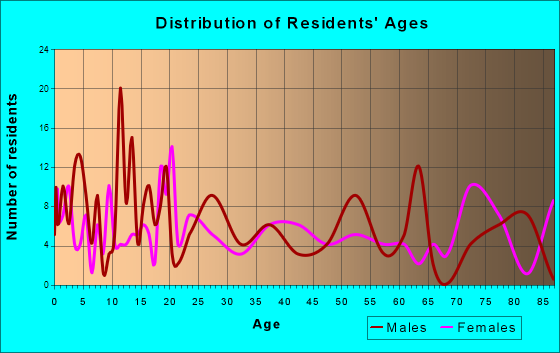 Baldwin, Michigan Age and Sex of Residents