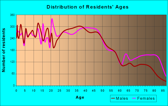 Bay City, Michigan Age and Sex of Residents