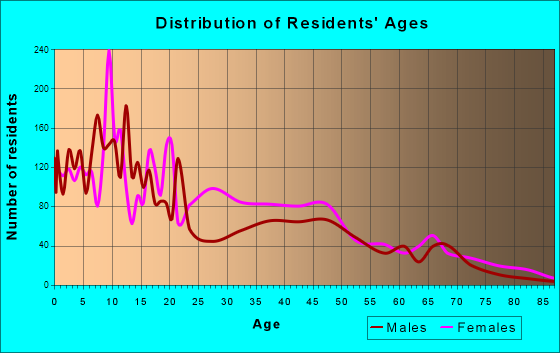 Benton Harbor, Michigan Age and Sex of Residents