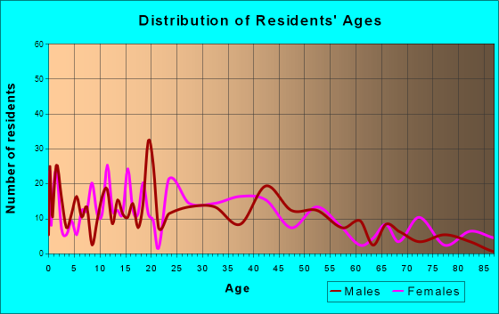 Berrien Springs, Michigan Age and Sex of Residents