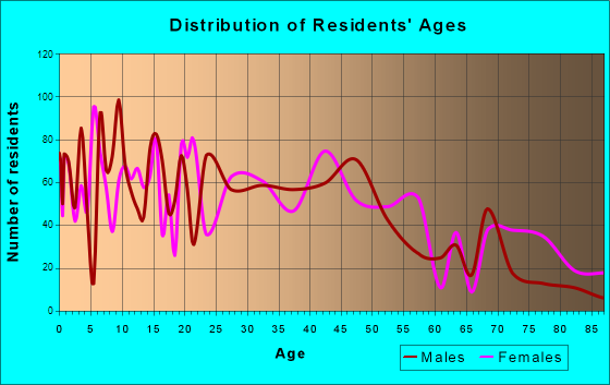 Charlotte, Michigan Age and Sex of Residents