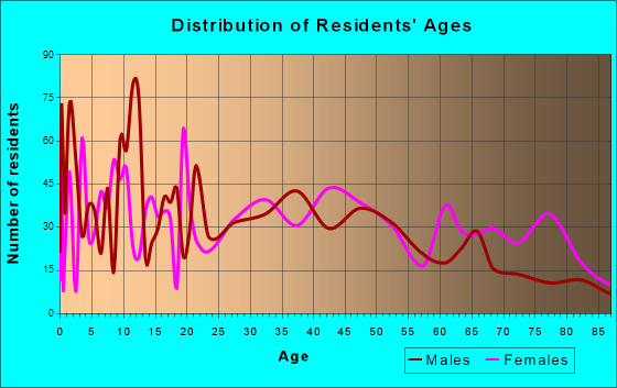 Cheboygan, Michigan Age and Sex of Residents