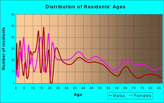 Clare, Michigan Age and Sex of Residents