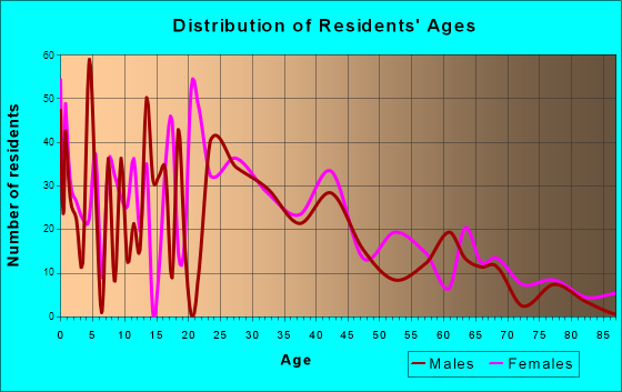 Dundee, Michigan Age and Sex of Residents