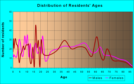 Ferrysburg, Michigan Age and Sex of Residents