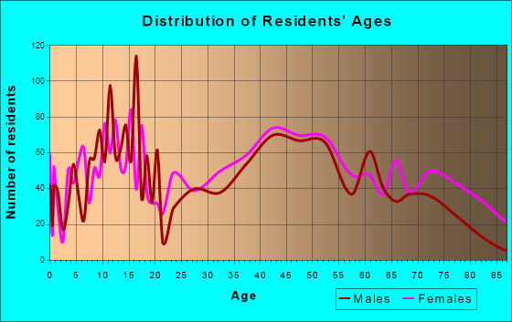 Flushing, Michigan Age and Sex of Residents