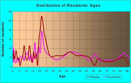 Hancock, Michigan Age and Sex of Residents