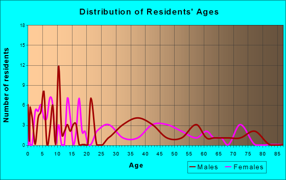 Hubbardston, Michigan Age and Sex of Residents