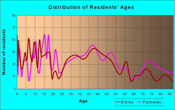 Kingsford, Michigan Age and Sex of Residents