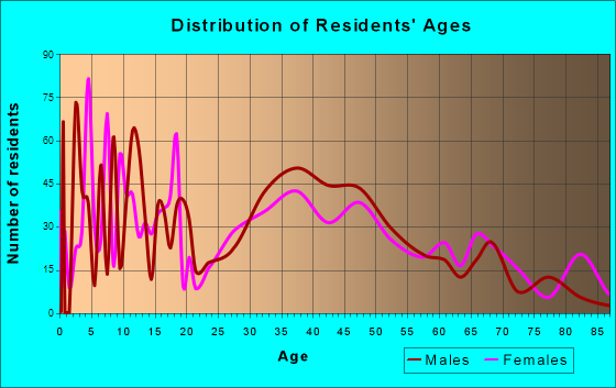 Michigan Center, Michigan Age and Sex of Residents