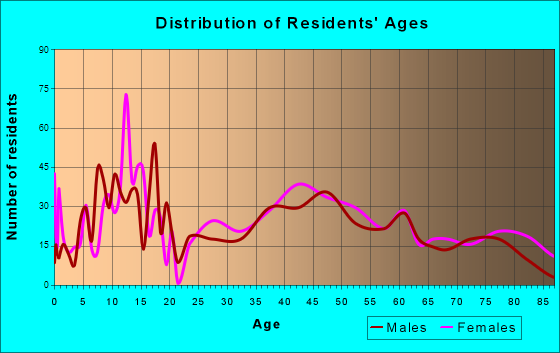 North Muskegon, Michigan Age and Sex of Residents