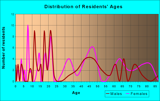 Palmer, Michigan Age and Sex of Residents
