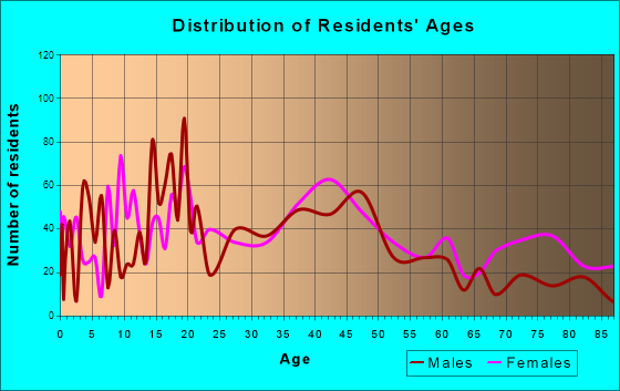 Petoskey, Michigan Age and Sex of Residents