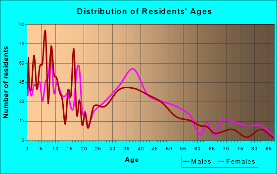 Rockford, Michigan Age and Sex of Residents
