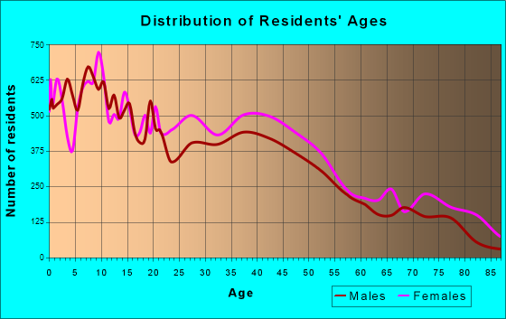 Saginaw, Michigan Age and Sex of Residents