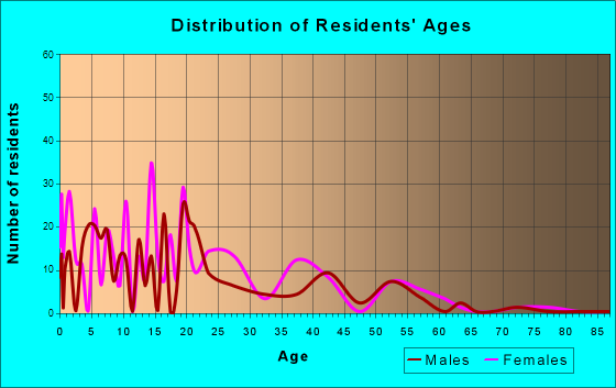 Tsaile, Arizona Age and Sex of Residents