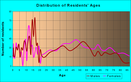 South Haven, Michigan Age and Sex of Residents
