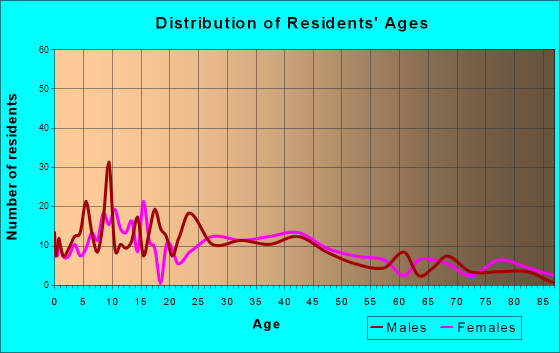 Stanton, Michigan Age and Sex of Residents