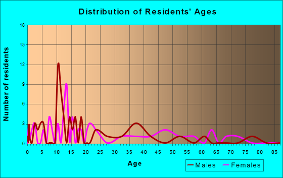 Tustin, Michigan Age and Sex of Residents