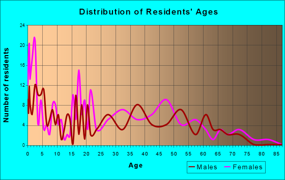 Vernon, Michigan Age and Sex of Residents