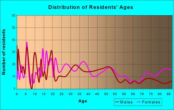 Chisago City, Minnesota Age and Sex of Residents