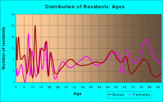 Clara City, Minnesota Age and Sex of Residents