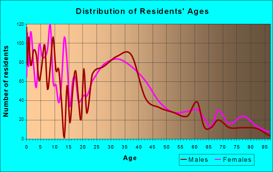 Monticello, Minnesota Age and Sex of Residents