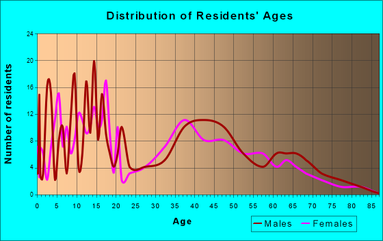 Rock Creek, Minnesota Age and Sex of Residents
