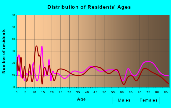 Wells, Minnesota Age and Sex of Residents