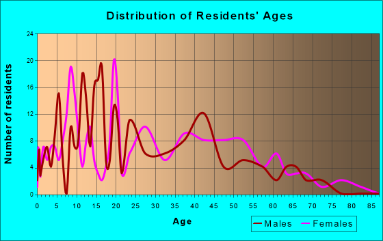 Burnsville, Mississippi Age and Sex of Residents