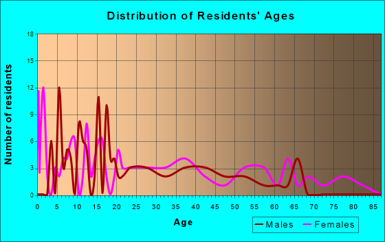 Bell City, Missouri Age and Sex of Residents
