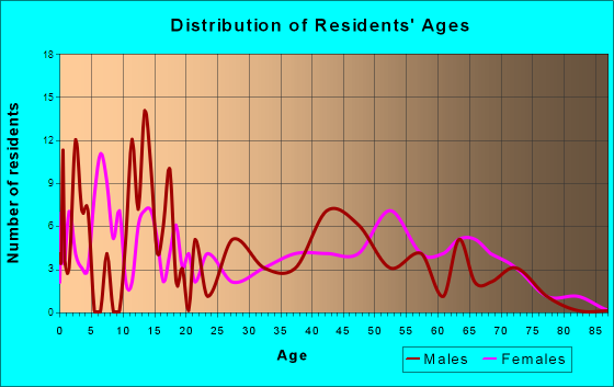 Iron Mountain Lake, Missouri Age and Sex of Residents