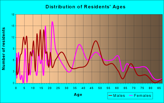 New London, Missouri Age and Sex of Residents