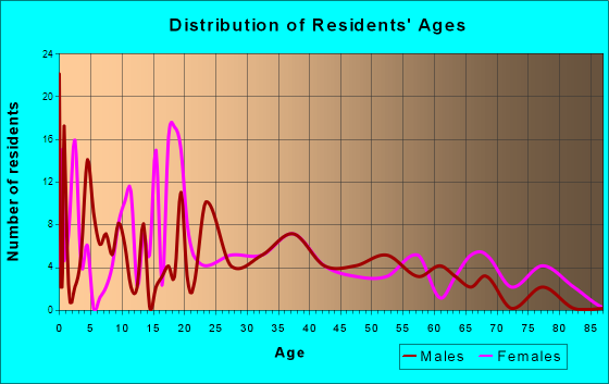 Pineville, Missouri Age and Sex of Residents