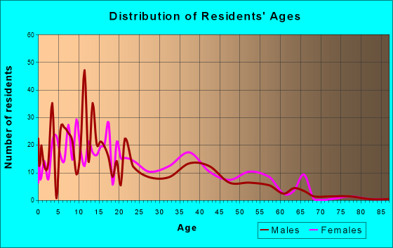 South Browning, Montana Age and Sex of Residents