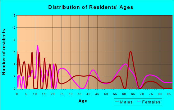 Rising City, Nebraska Age and Sex of Residents