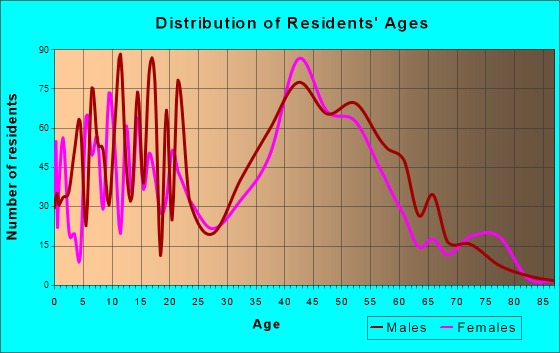 Lemmon Valley-Golden Valley, Nevada Age and Sex of Residents