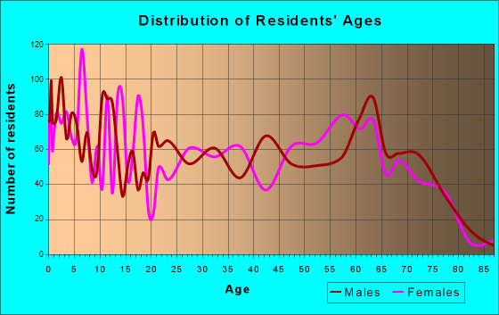 Mesquite, Nevada Age and Sex of Residents