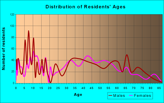 Silver Springs, Nevada Age and Sex of Residents