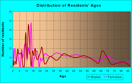 Hillsborough, New Hampshire Age and Sex of Residents