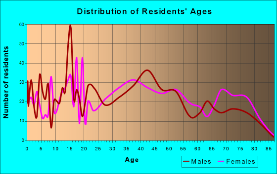 Gibbstown, New Jersey Age and Sex of Residents