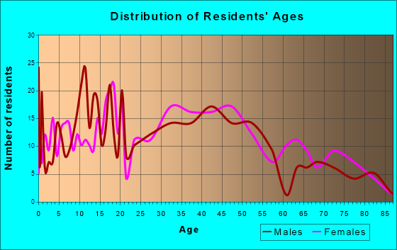 Laurel Springs, New Jersey Age and Sex of Residents