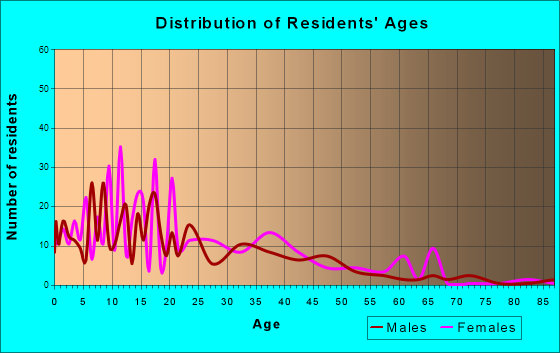 Alamo, New Mexico Age and Sex of Residents