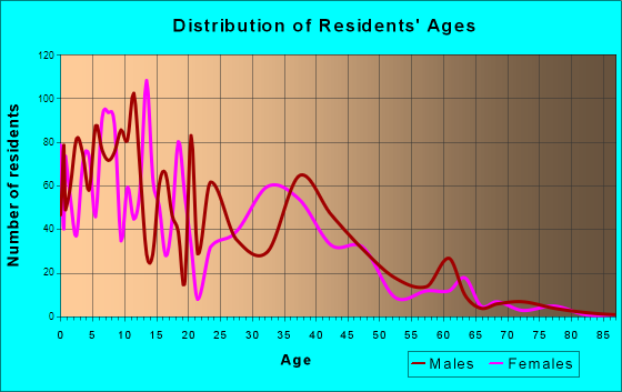 El Cerro-Monterey Park, New Mexico Age and Sex of Residents