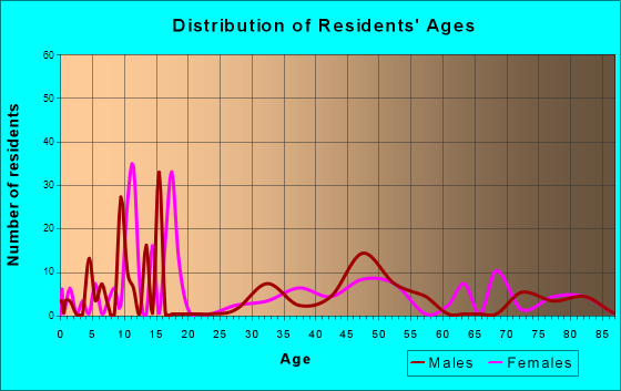 El Valle de Arroyo Seco, New Mexico Age and Sex of Residents