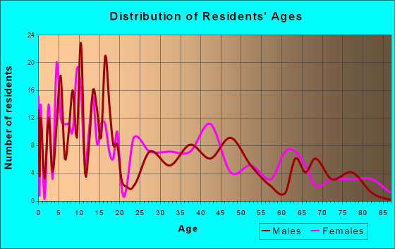 Hagerman, New Mexico Age and Sex of Residents