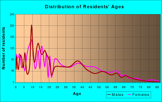 Shiprock, New Mexico Age and Sex of Residents