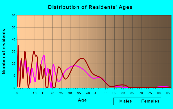 White Sands, New Mexico Age and Sex of Residents