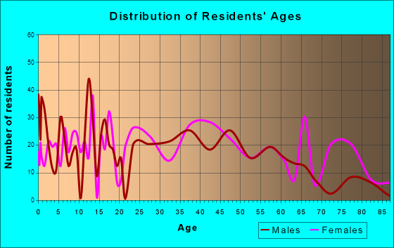 Akron, New York Age and Sex of Residents